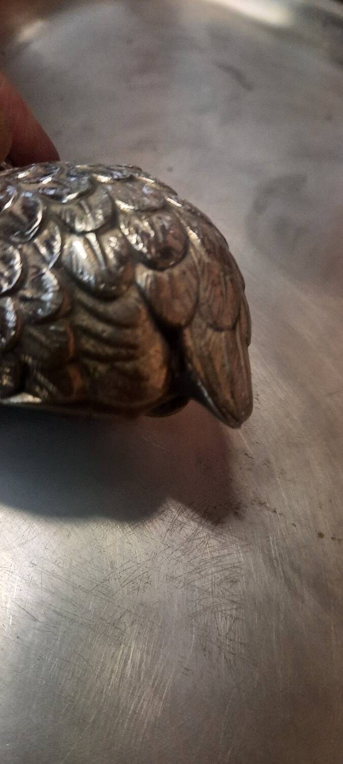 Silver metal sugar bowl