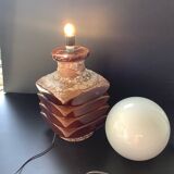 Lampe  Vintage Facette Fatlava Cari Zalloni Globe Verre Blanc 1970 Steuler