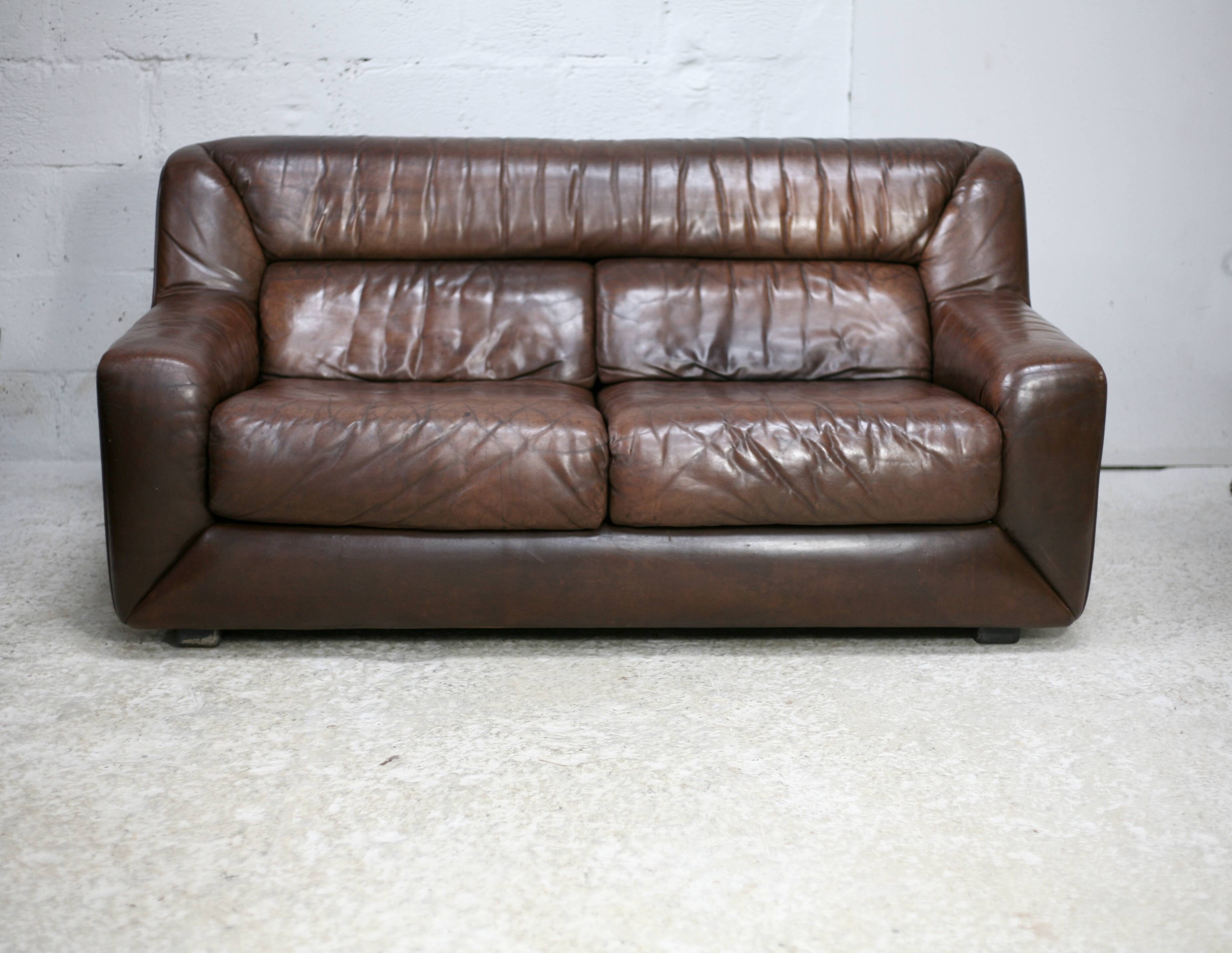 De Sede DS 43 sofa. 2 seats, leather, Switzerland, circa 1970