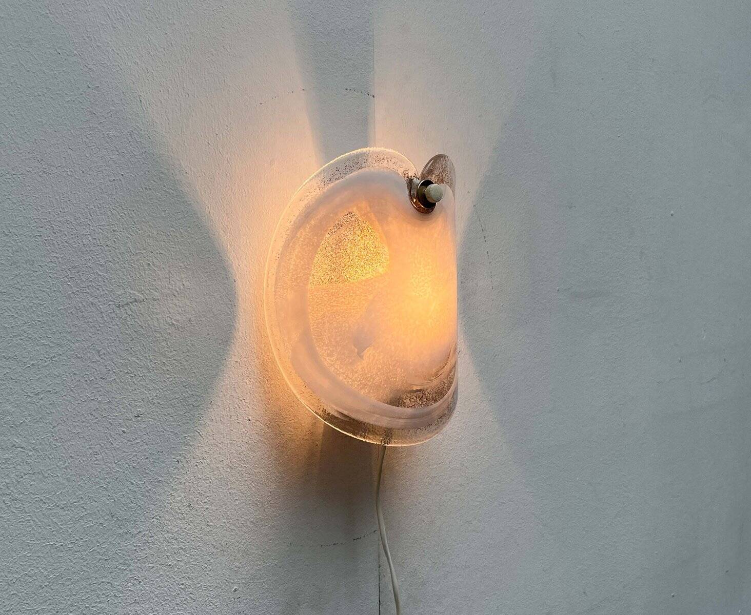 Vintage Danish Model Glasplattelampet Glass Sconce by Per Lütken for Holmegaard, 1970s