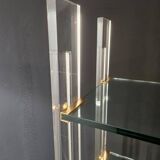 Designer shelf 70 in plexi glass and brass