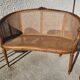 Canape banquette et 2 chaises louis xvi cannage en noyer
