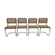 Set of 4 vintage chairs model Cesca B32 in black and chrome
