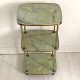 Vintage 50's brass and melamine marble imitation side table