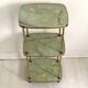Vintage 50's brass and melamine marble imitation side table