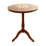 Wooden pedestal table decor flower or bedside side table