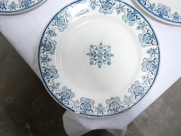 Série de 10 assiettes anciennes Terre de Fer par L.G. pour la faïencerie de Clairefontaine