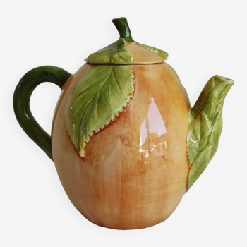 Apricot slip teapot