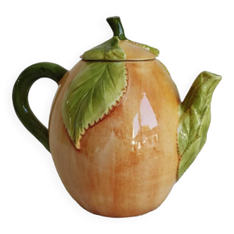 Apricot slip teapot