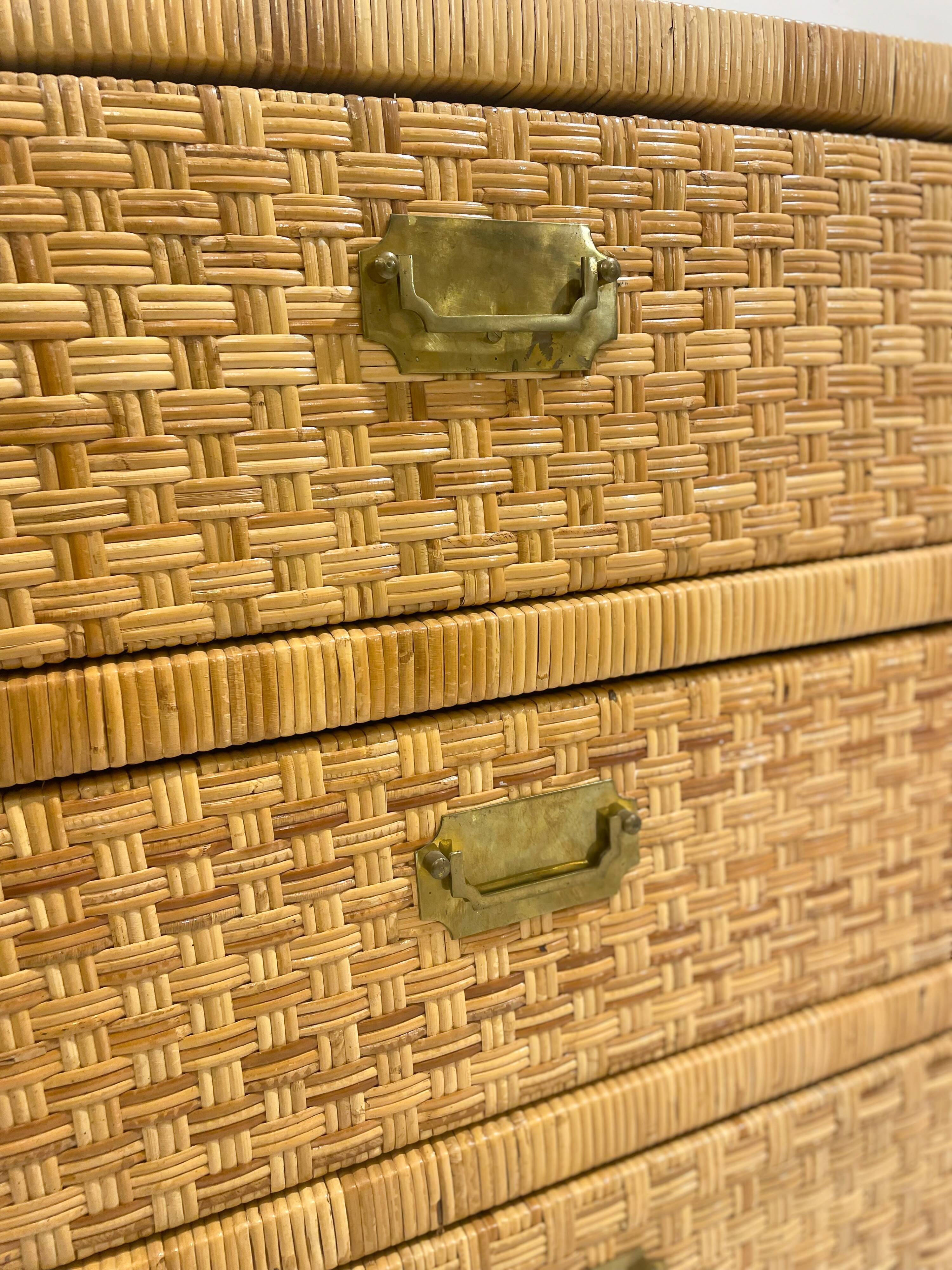 Mid-Century Modern Dresser, Rattan