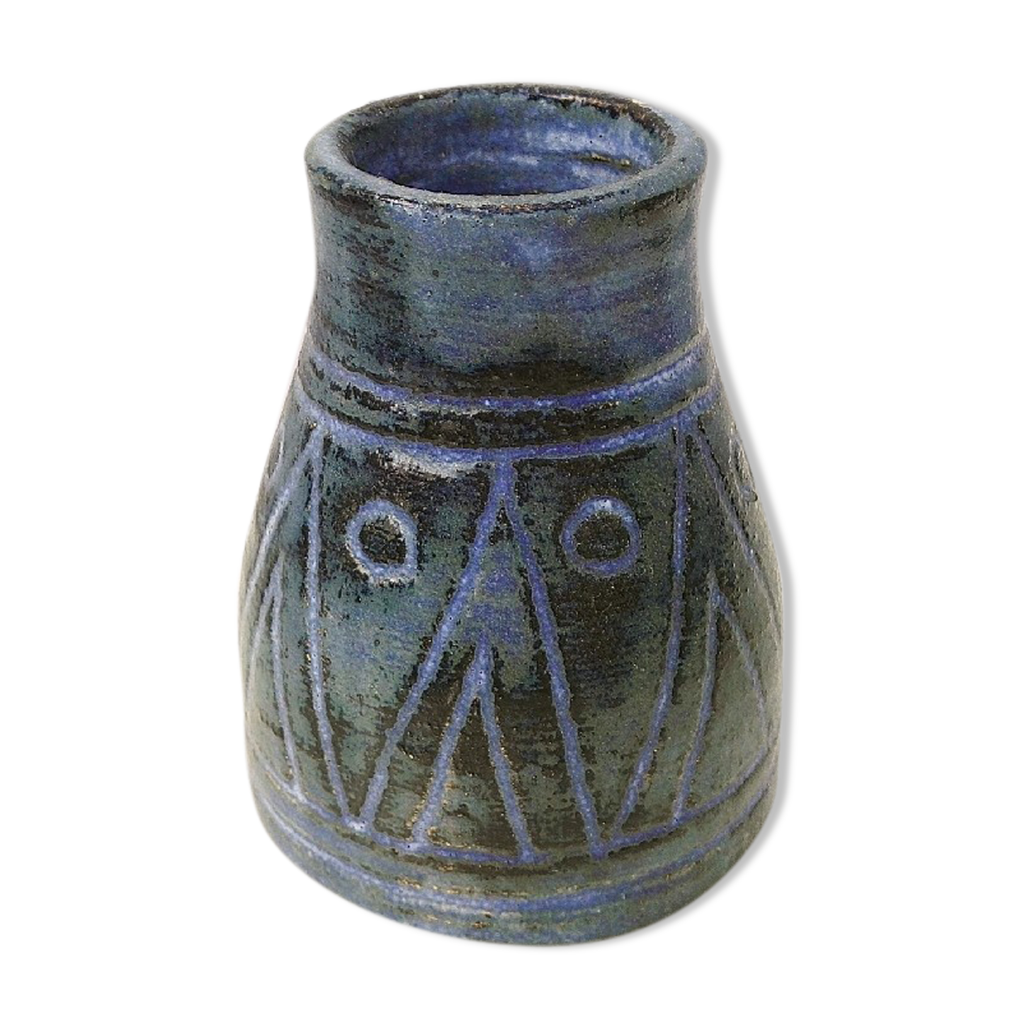 Scarified ceramic vase by Olivier Pettit vintage