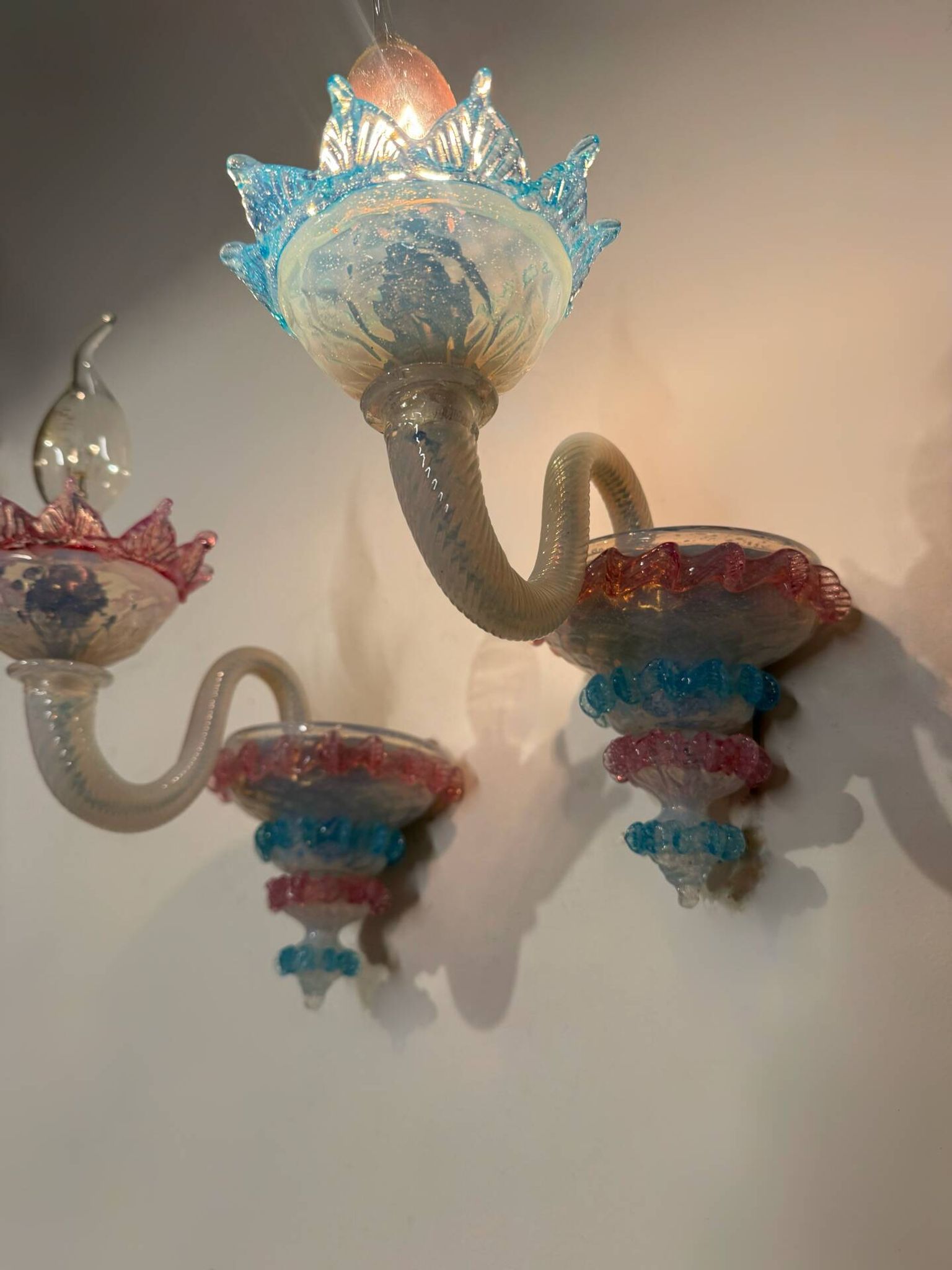 Murano glass wall lights from the 1960s