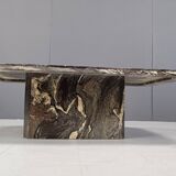 Vintage grey marble coffee table, 1970s
