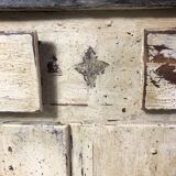 Old patinated painted wooden sideboard