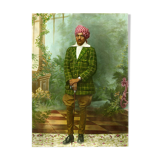 Portrait d’un dandy, Rajasthan vers 1920, photographie ancienne colorée