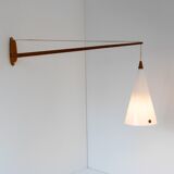 Mid-century Swedish wall lamp in teak by Uno and Östen Kristiansson for Luxus, 1960s