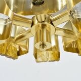 Mid-century design brass and resin pendant, 1960s / Hungary