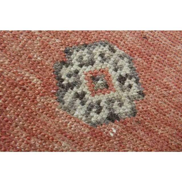 Orange Vintage Turkish Oushak Handmade Wool Runner Unique Rug 78x318