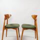 Chaises de salle à manger lot de 4 en velours vert