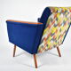 Mid-century armchair, 1960s, fully restored, blue velvet