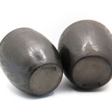 Set of 2 glasses in intense black ceramic from Romania