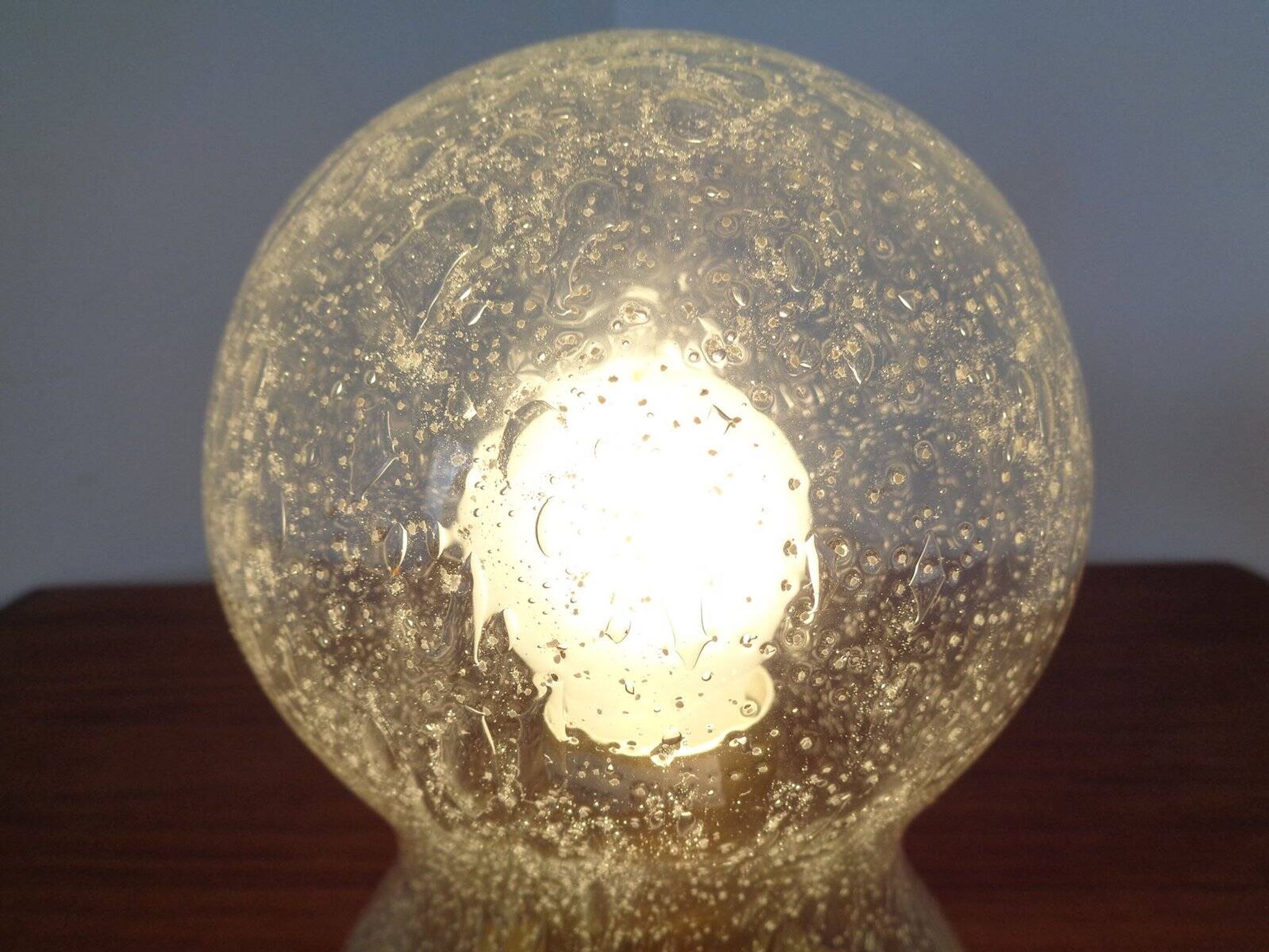 Iceglass & Brass Table Lamp from Doria Leuchten, 1960s