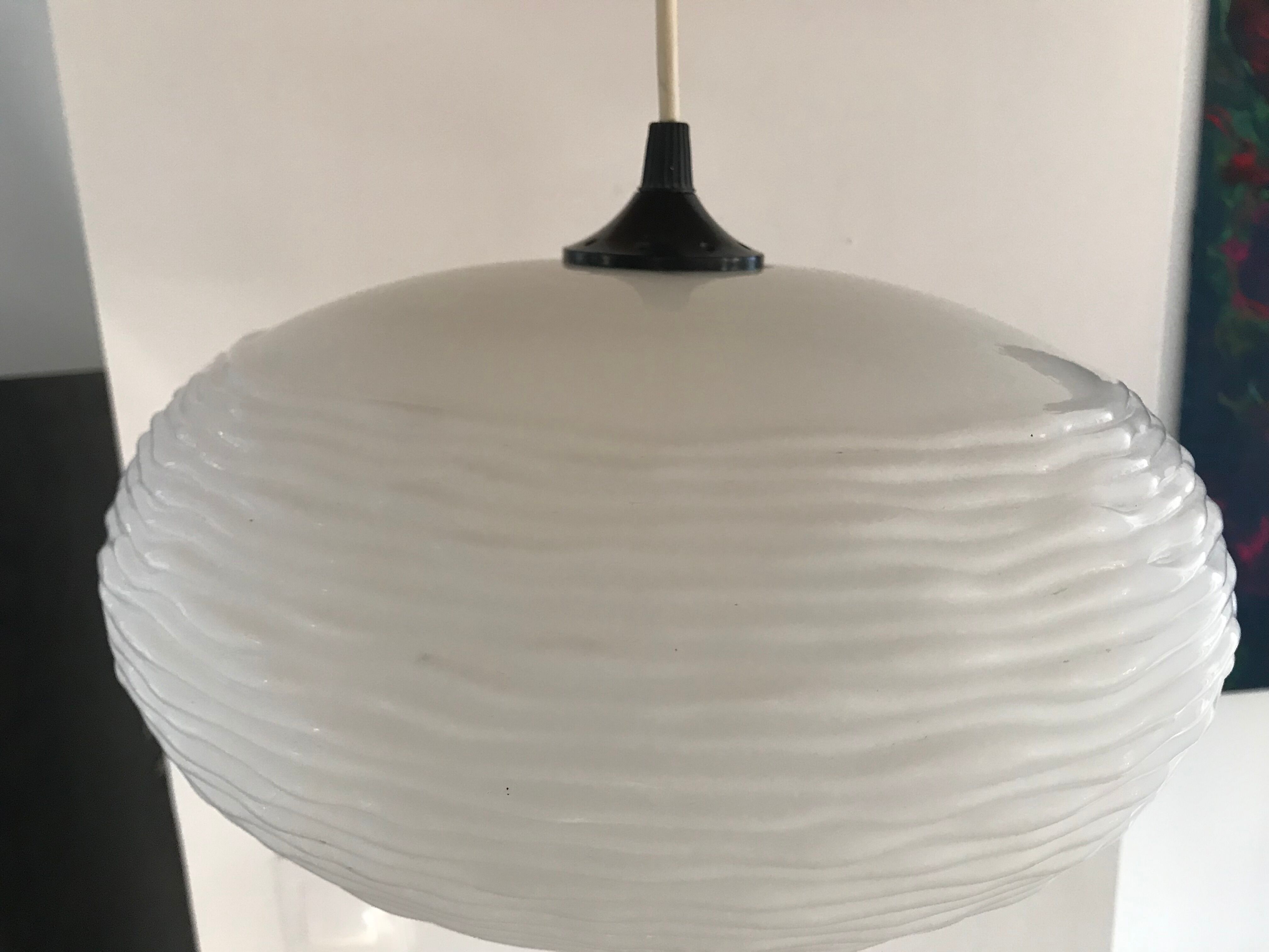 Opaline pendant lamp by louis kalff for Philips