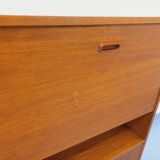 Vintage Scandinavian style secretary bookshelf storage furniture.