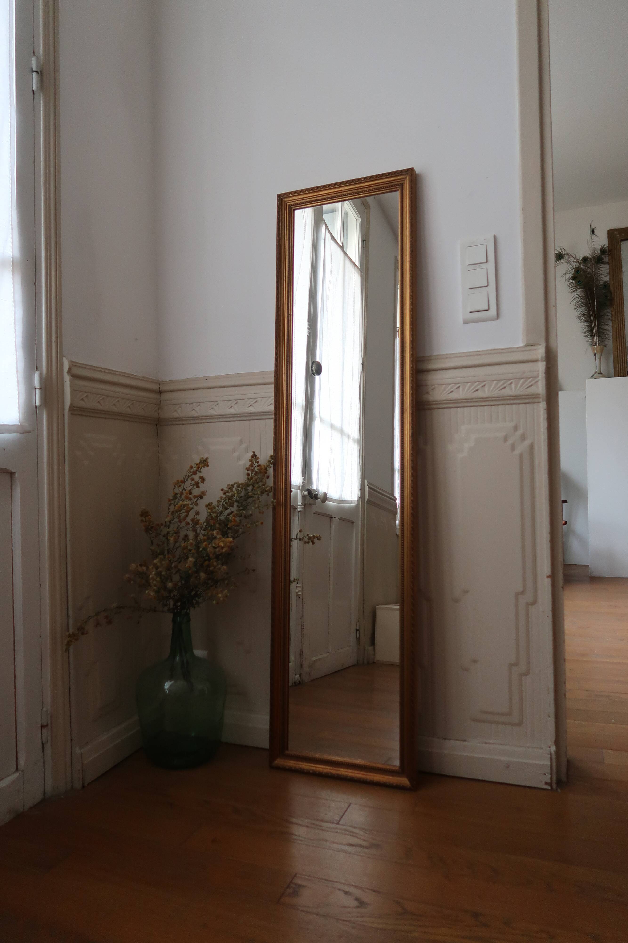 Very large golden mirror full foot 37x147cm