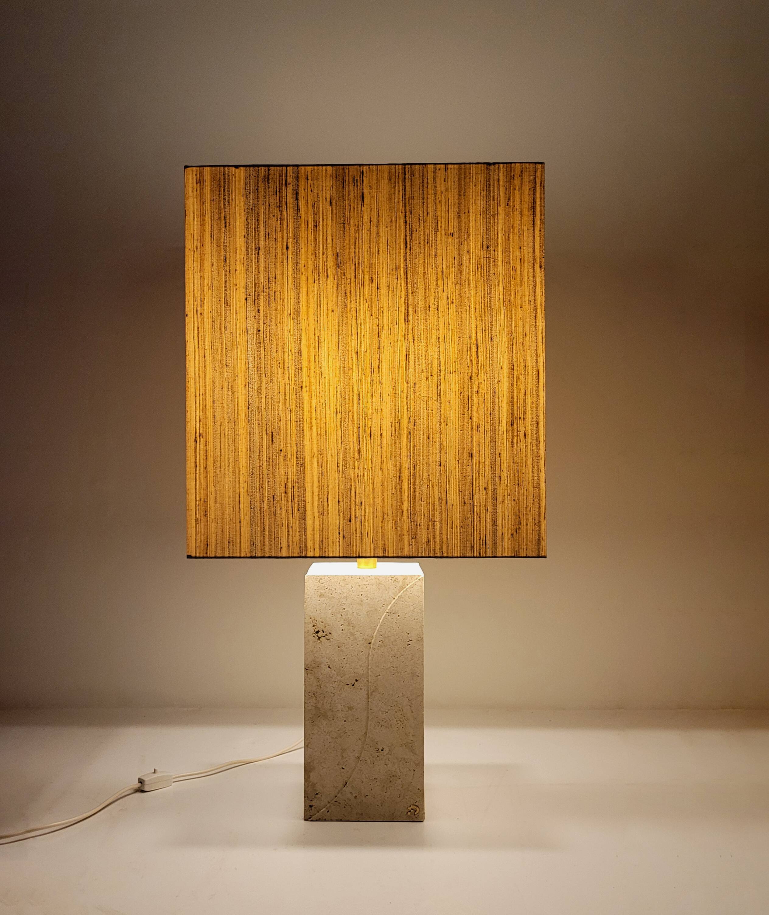 Travertine lamp by Peter Draenert, Germany 1970s