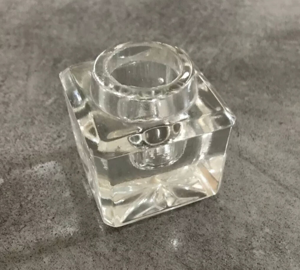 Candle holder holder -candle table vintage glass square shape