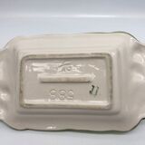 Slurry butter dish, with radish drawings. Signed "FG"