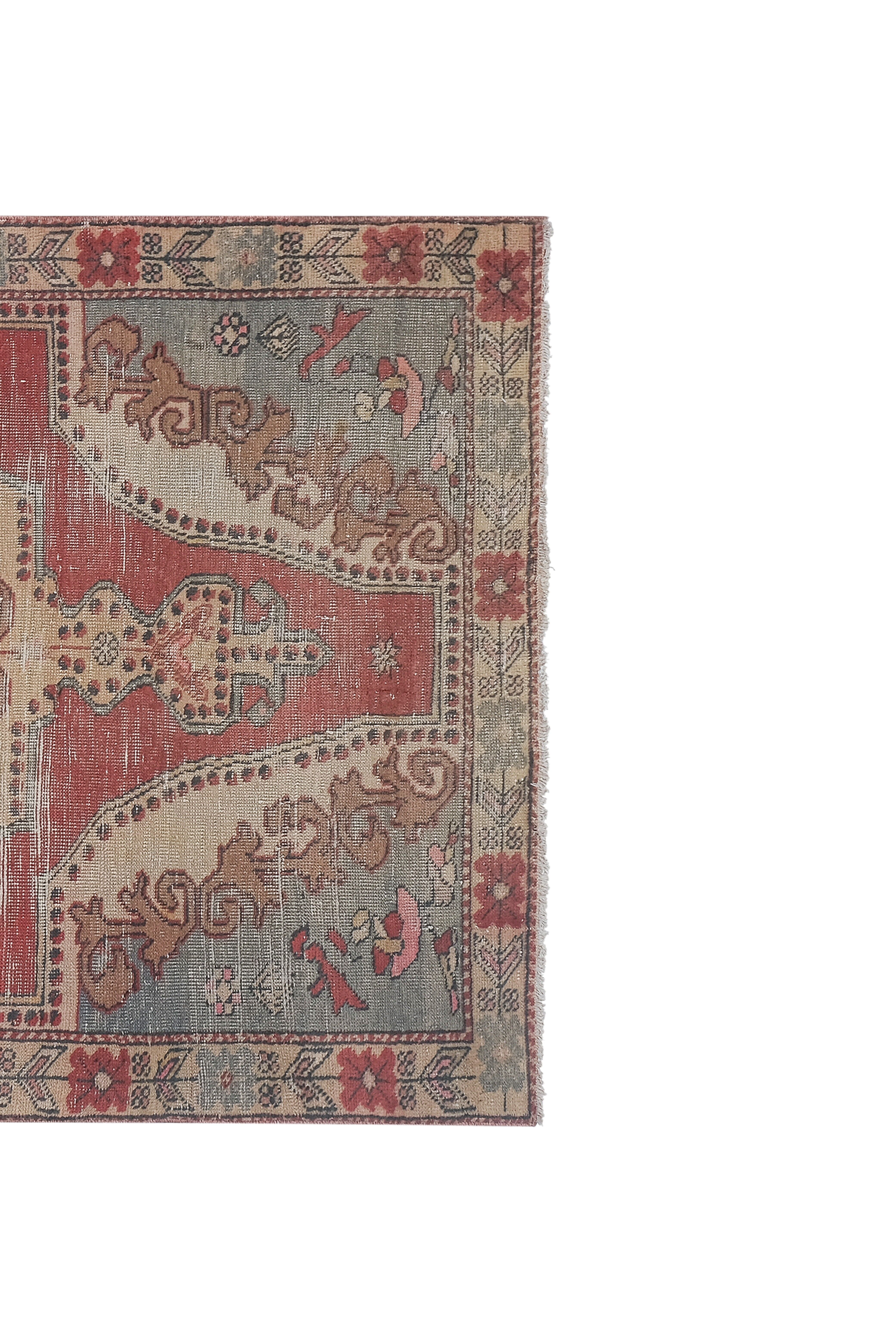 Vintage Turkish rug from Oushak, hand-woven 140x233 cm