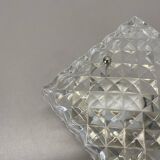 Small Cubic Textured Glass Wall Light in the Style of Orrefors, Germany, 1970s