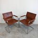 Paire de chaises visiteurs Bauhaus en cuir par Mart Stam, Matteo Grassi