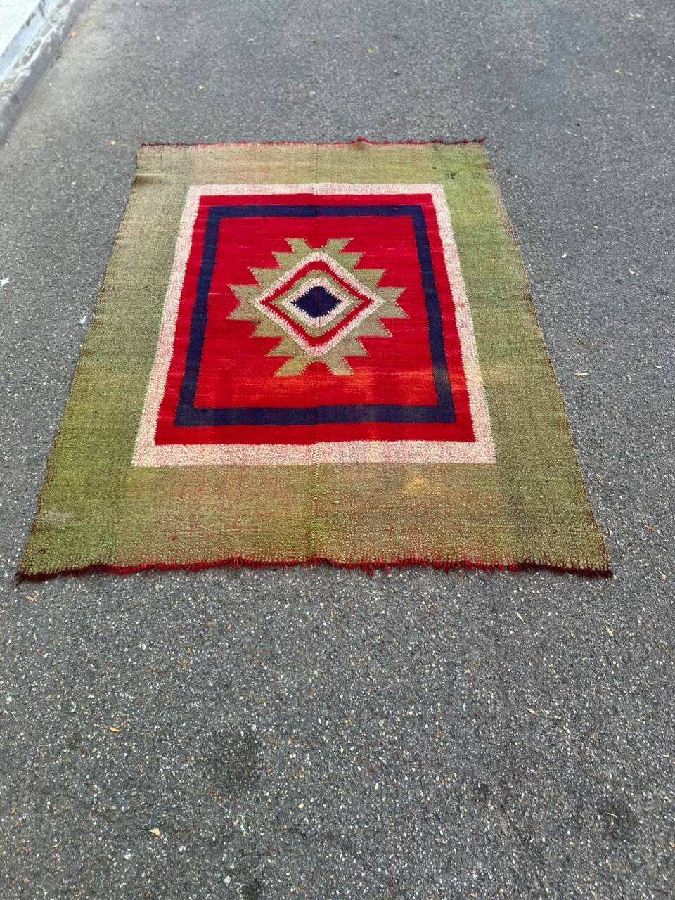 Large Vintage Scandinavian Wool Rug (156x210 cm) – 70s Style