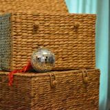 2 vintage wicker trunks