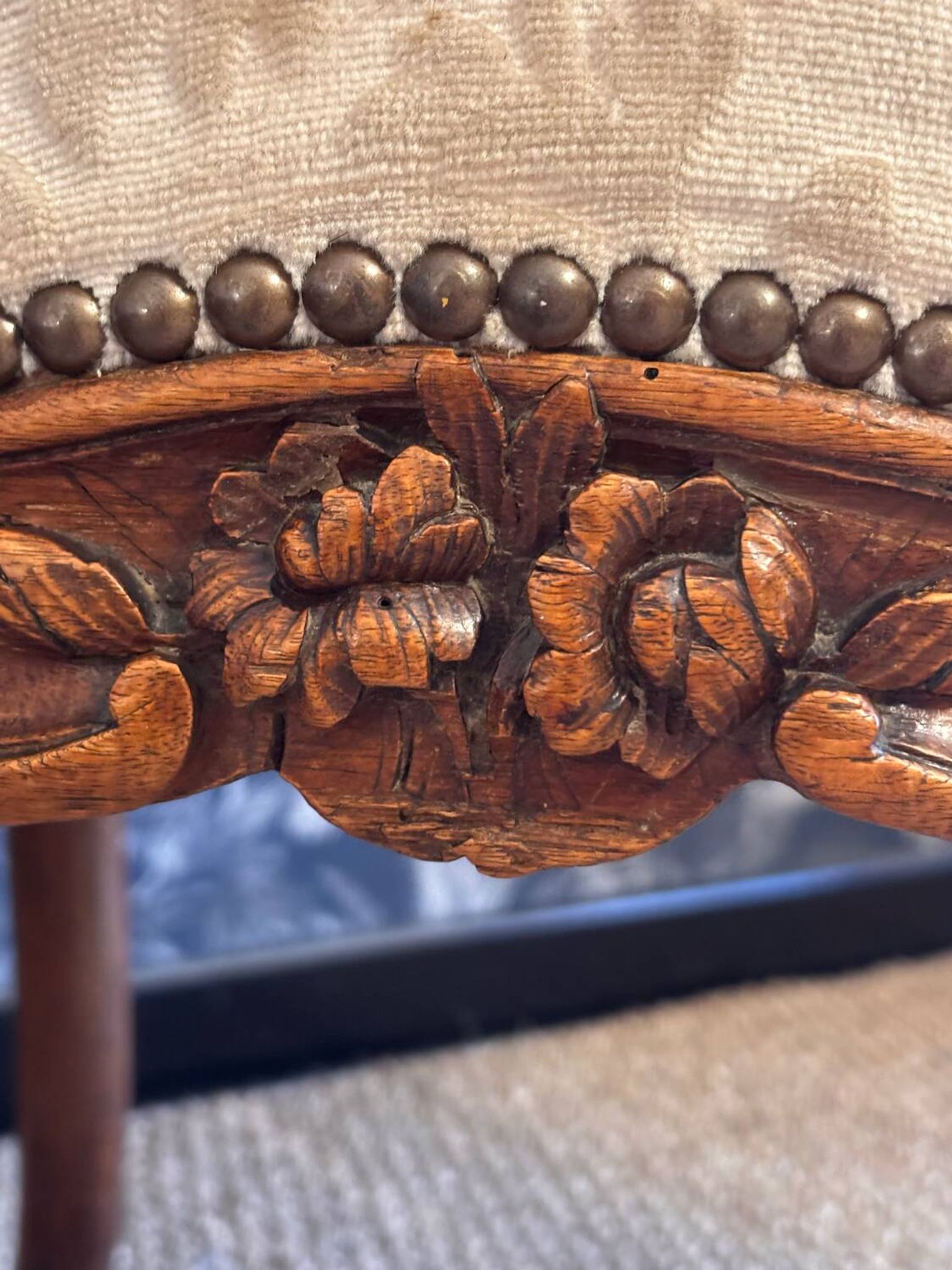 Pair of Louis XV armchairs stamped Nogaret in Lyon, 18th century