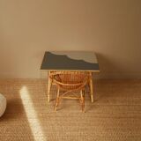 Rattan desk and chair set