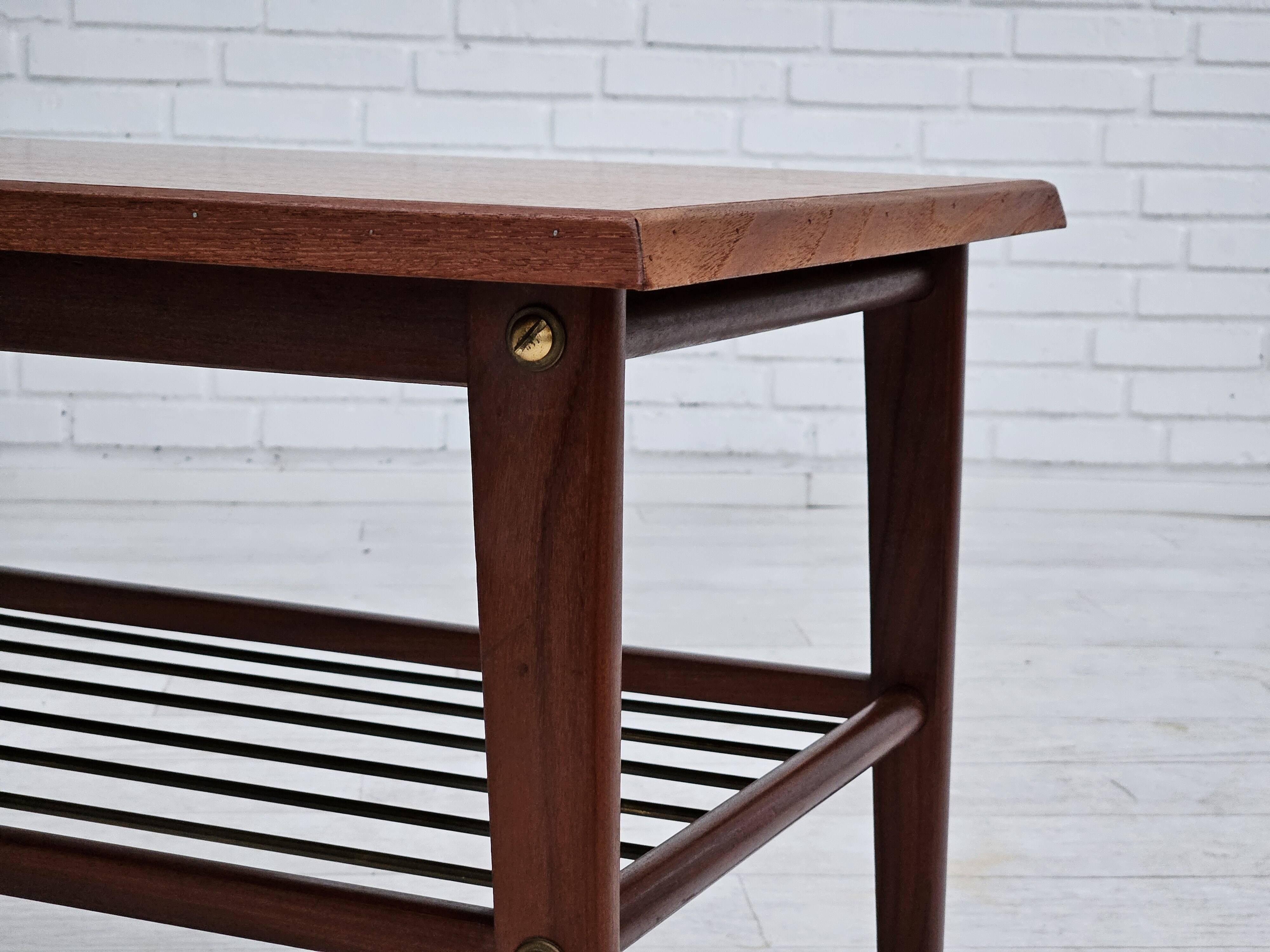 1970s, Danish coffee table, wheels, teak wood.