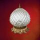 Pair of Massive Belgium ceiling lights in pressed glass and gold metal – late 1960s
