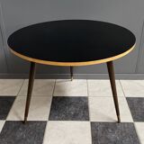 Black formica round coffee table 1960s
