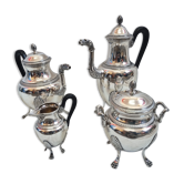 Solid silver & ebony Empire pouring set late nineteenth century