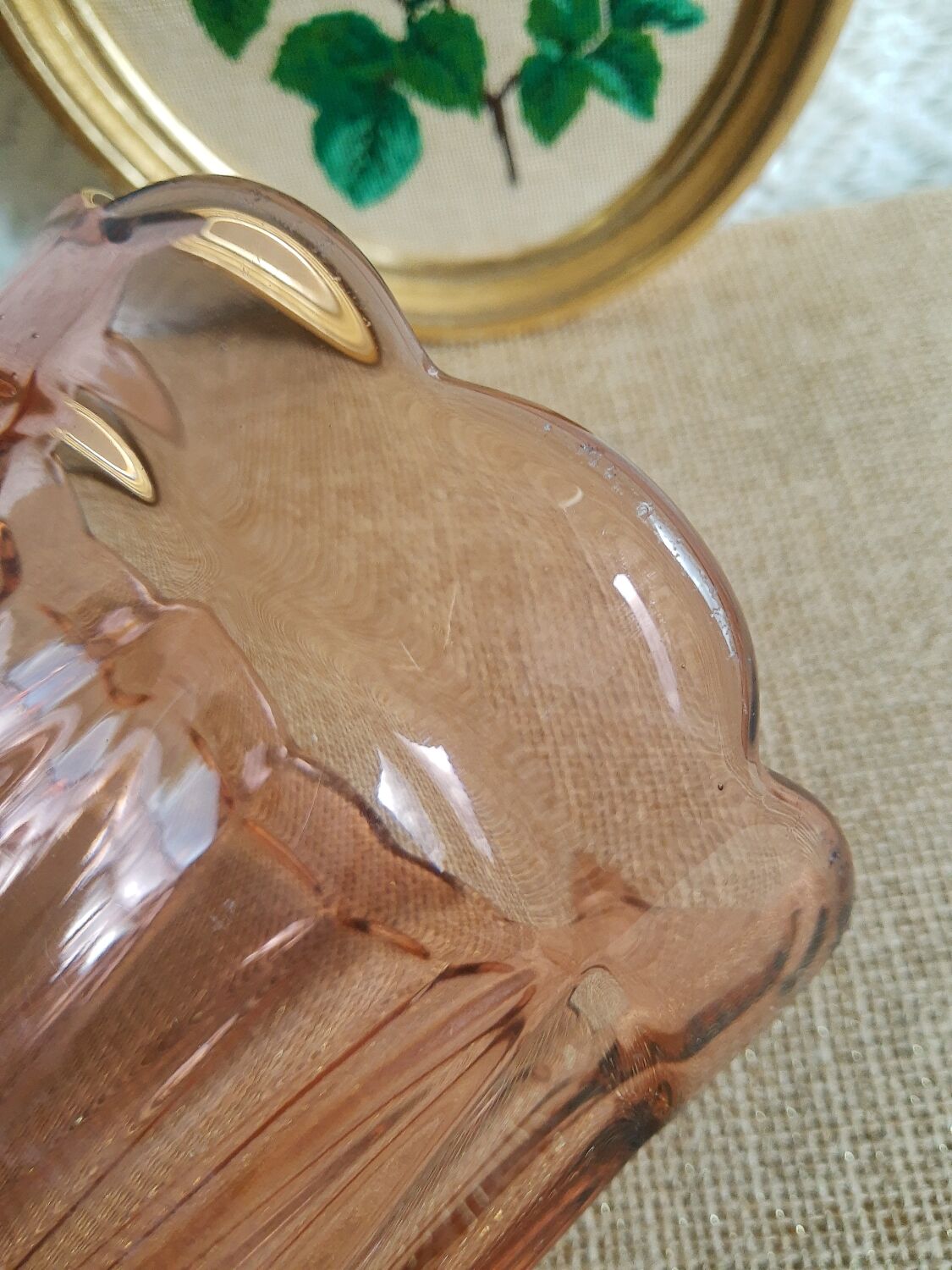 Vintage rosaline pink glass vase