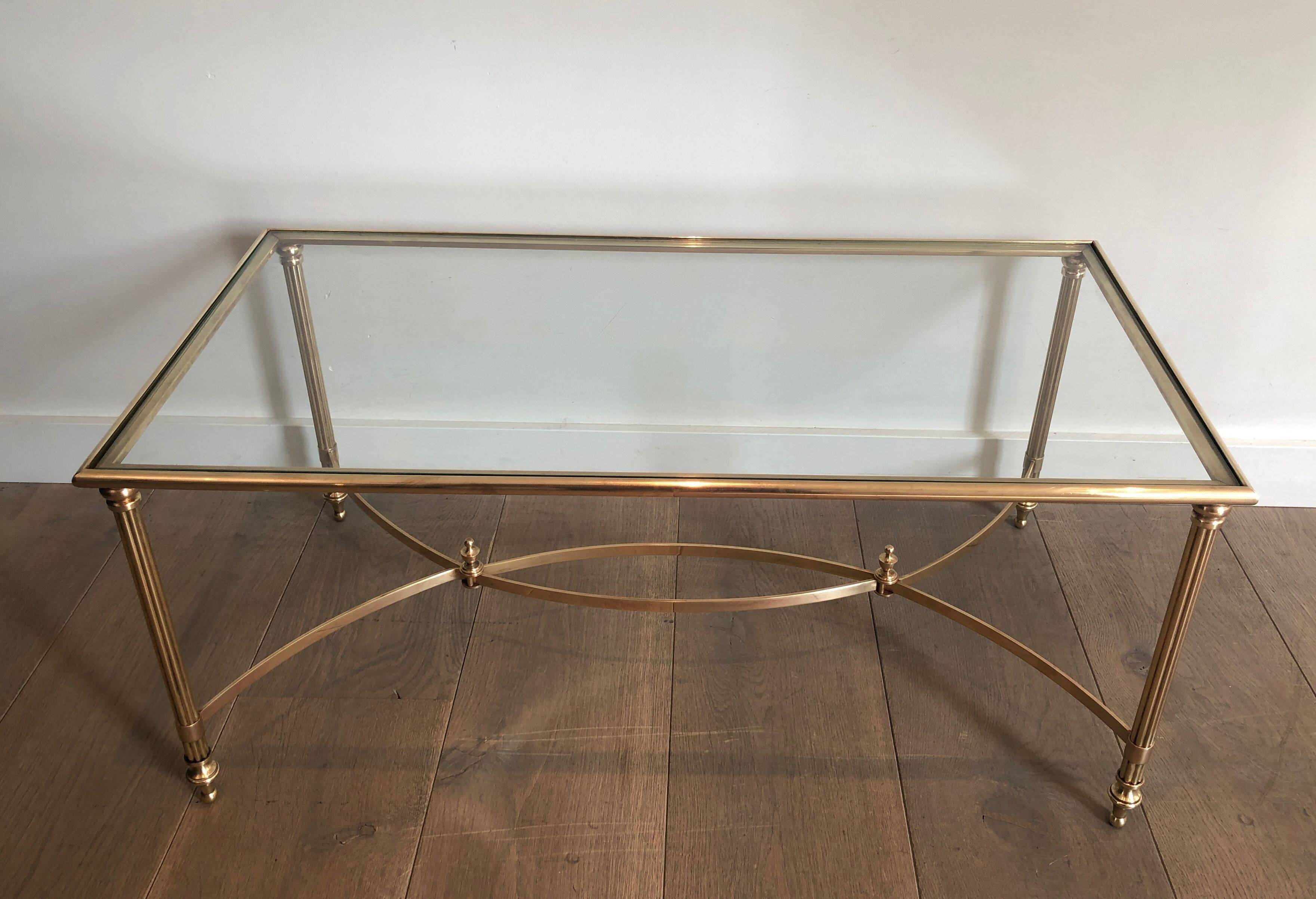 Neoclassical style brass coffee table by Maison Jansen