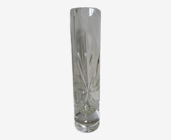 Vase soliflore en verre ou cristal taillé