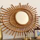 Ancien miroir rotin soleil ORTF vintage