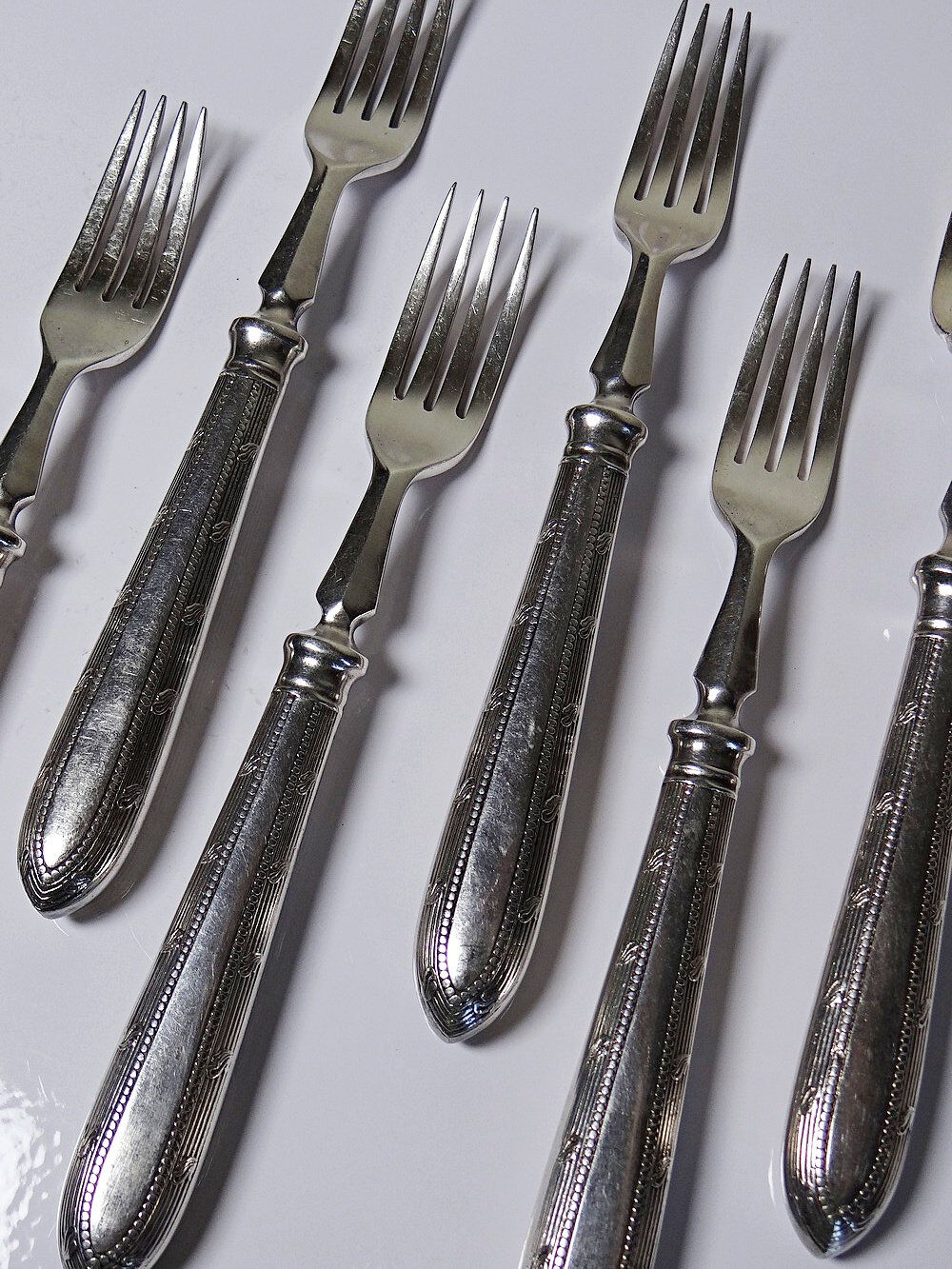 Dessert or entremets forks Mappin & Webb antique silver-plated