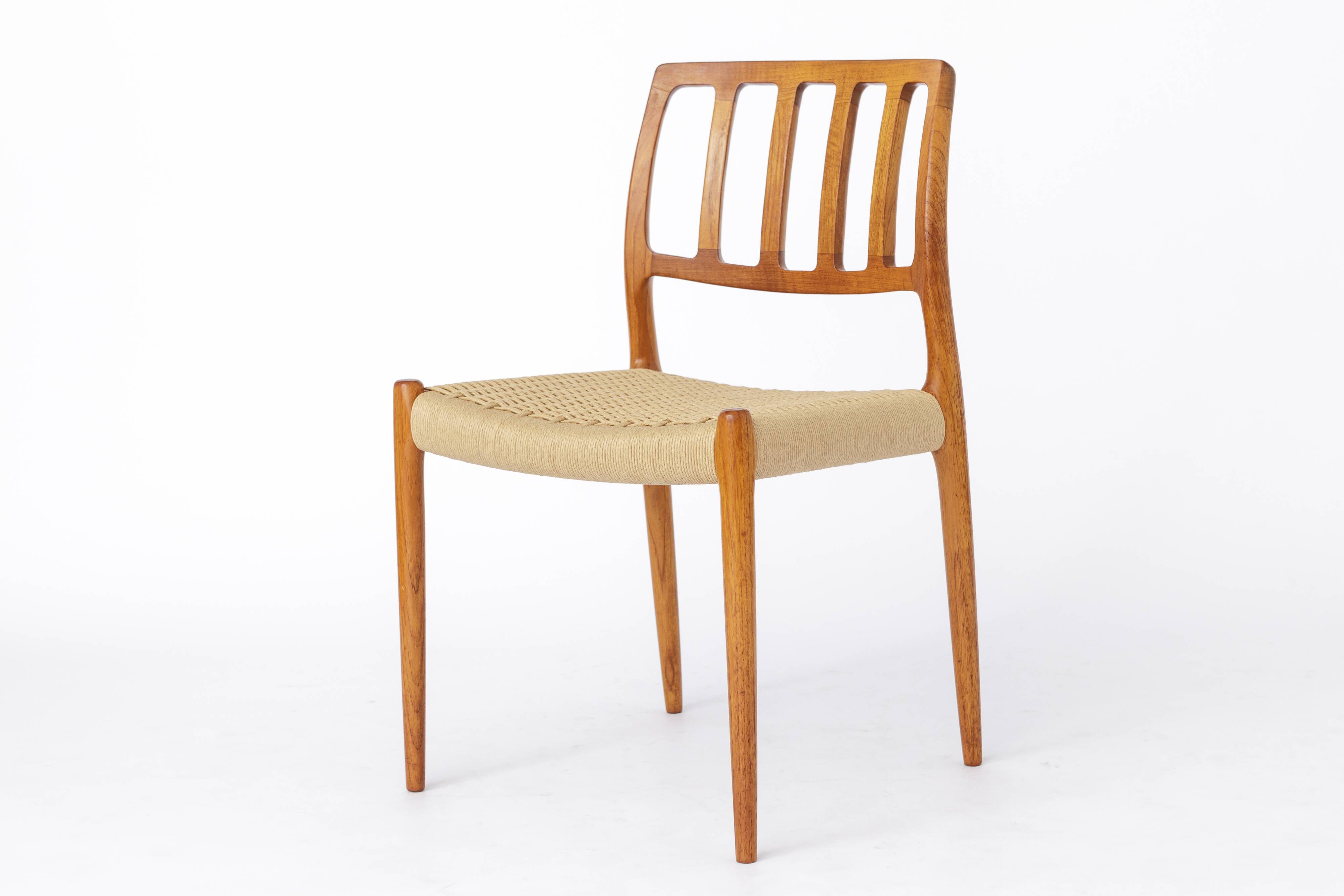 6 Niels Otto Møller Model 83 Chairs – Danish Teak Dining Chairs, 1970s