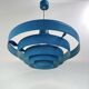 Vintage 1960s Metal Pendant Light - Blue Design